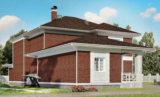 315-001-П Проект двухэтажного дома, гараж, большой загородный дом из кирпича Кызыл | Проекты домов от House Expert