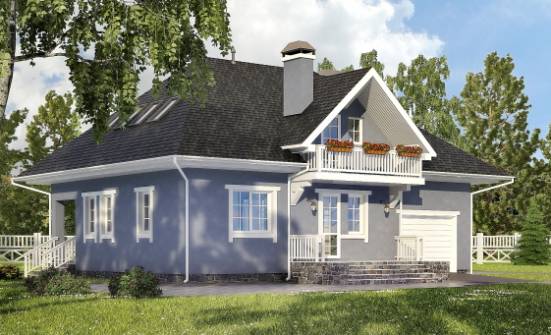200-001-П Проект двухэтажного дома мансардой и гаражом, уютный загородный дом из теплоблока Кызыл | Проекты домов от House Expert