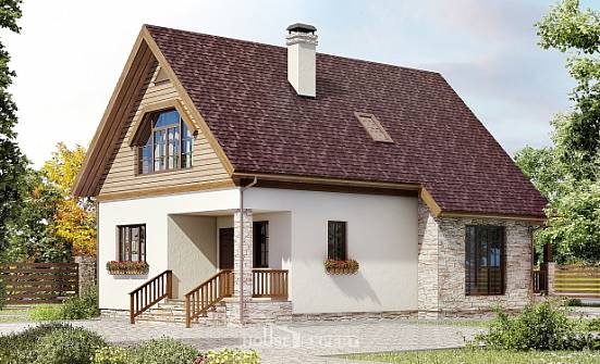 140-001-П Проект двухэтажного дома с мансардой, современный домик из твинблока Кызыл | Проекты домов от House Expert