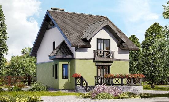 120-003-П Проект двухэтажного дома мансардный этаж, современный домик из арболита Кызыл | Проекты домов от House Expert