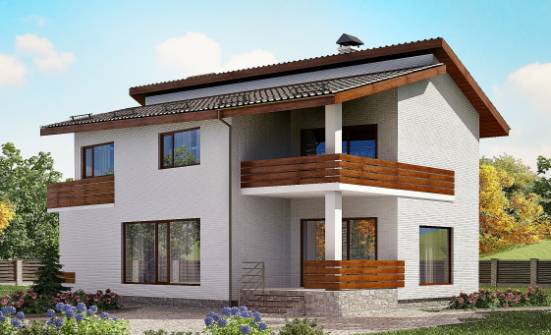 180-009-П Проект двухэтажного дома с мансардой, простой загородный дом из кирпича Кызыл | Проекты домов от House Expert