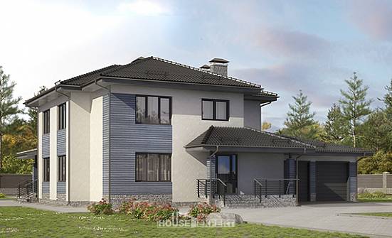 340-005-П Проект двухэтажного дома, гараж, огромный дом из газобетона Кызыл | Проекты домов от House Expert