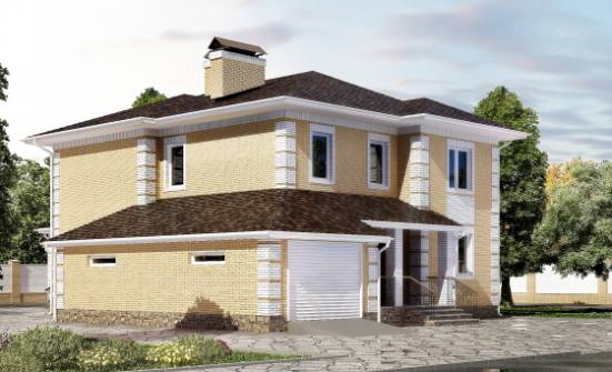 220-006-Л Проект двухэтажного дома, гараж, просторный загородный дом из теплоблока Кызыл | Проекты домов от House Expert