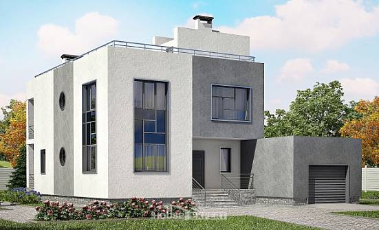 255-001-П Проект двухэтажного дома, гараж, классический домик из пеноблока Кызыл | Проекты домов от House Expert