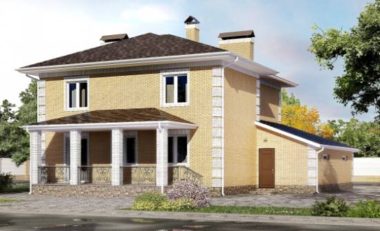 220-006-Л Проект двухэтажного дома, гараж, просторный загородный дом из теплоблока Кызыл | Проекты домов от House Expert