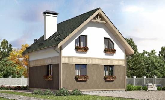 105-001-Л Проект двухэтажного дома с мансардой, уютный домик из бризолита Кызыл | Проекты домов от House Expert