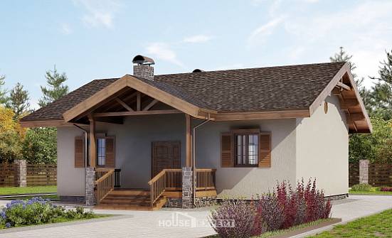 090-002-Л Проект одноэтажного дома, современный коттедж из кирпича Кызыл | Проекты домов от House Expert