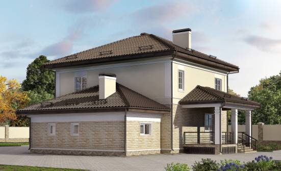 220-007-П Проект двухэтажного дома и гаражом, средний загородный дом из кирпича Кызыл | Проекты домов от House Expert