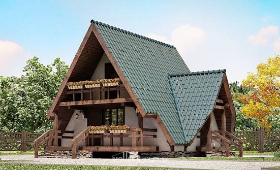 070-003-П Проект двухэтажного дома мансардный этаж, недорогой загородный дом из дерева Кызыл | Проекты домов от House Expert