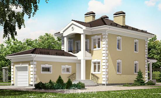 150-006-Л Проект двухэтажного дома и гаражом, современный загородный дом из бризолита Кызыл | Проекты домов от House Expert