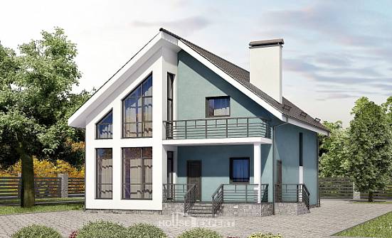 170-006-П Проект двухэтажного дома мансардный этаж, уютный домик из керамзитобетонных блоков Кызыл | Проекты домов от House Expert