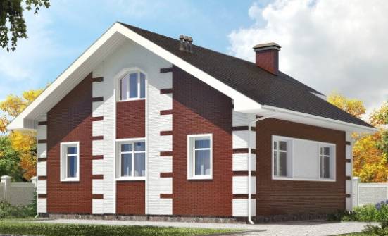 115-001-П Проект двухэтажного дома с мансардой, современный дом из газобетона Кызыл | Проекты домов от House Expert