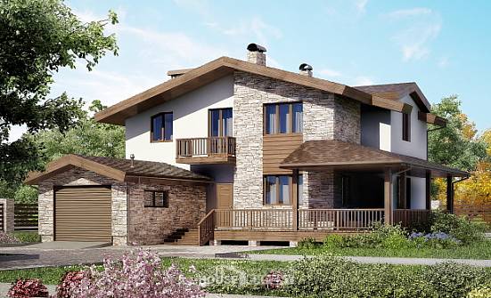 220-001-П Проект двухэтажного дома с мансардой, гараж, классический домик из блока Кызыл | Проекты домов от House Expert