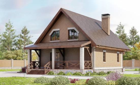 160-011-Л Проект двухэтажного дома мансардой, небольшой коттедж из арболита Кызыл | Проекты домов от House Expert