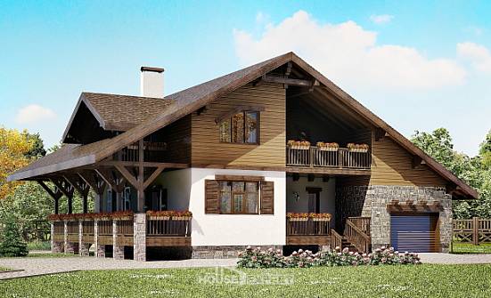 220-005-П Проект двухэтажного дома с мансардным этажом и гаражом, современный загородный дом из кирпича Кызыл | Проекты домов от House Expert