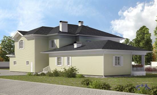 410-002-Л Проект двухэтажного дома и гаражом, огромный коттедж из поризованных блоков Кызыл | Проекты домов от House Expert