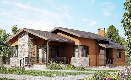 130-007-П Проект одноэтажного дома, доступный дом из керамзитобетонных блоков Кызыл | Проекты домов от House Expert
