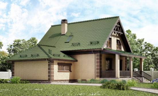 160-007-П Проект двухэтажного дома мансардой и гаражом, недорогой домик из теплоблока Кызыл | Проекты домов от House Expert