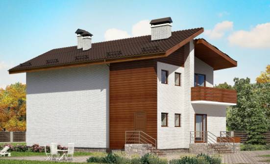 180-009-П Проект двухэтажного дома с мансардой, простой загородный дом из кирпича Кызыл | Проекты домов от House Expert