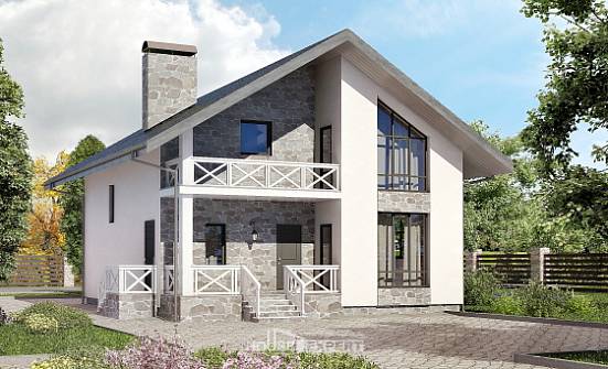 155-001-Л Проект двухэтажного дома мансардой, гараж, уютный загородный дом из газобетона Кызыл | Проекты домов от House Expert