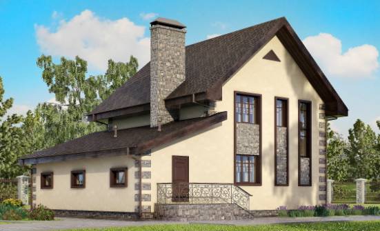160-004-П Проект двухэтажного дома и гаражом, экономичный дом из керамзитобетонных блоков Кызыл | Проекты домов от House Expert