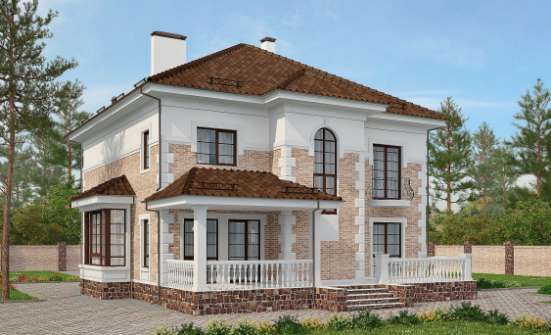 220-008-П Проект двухэтажного дома, простой коттедж из кирпича Кызыл | Проекты домов от House Expert
