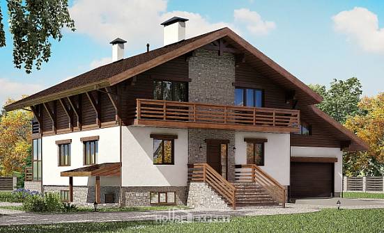 420-001-П Проект трехэтажного дома мансардой, гараж, огромный коттедж из кирпича Кызыл | Проекты домов от House Expert