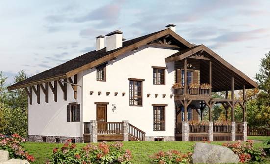 400-004-П Проект трехэтажного дома с мансардой и гаражом, огромный загородный дом из кирпича Кызыл | Проекты домов от House Expert