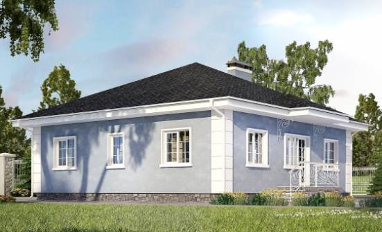 100-001-П Проект одноэтажного дома, уютный дом из блока Кызыл | Проекты домов от House Expert
