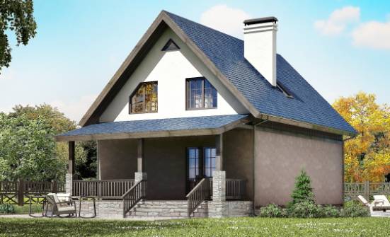 130-003-П Проект двухэтажного дома с мансардным этажом, уютный загородный дом из арболита Кызыл | Проекты домов от House Expert