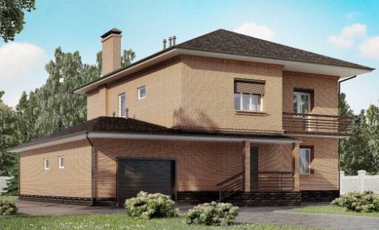 245-003-Л Проект двухэтажного дома, гараж, простой дом из кирпича Кызыл | Проекты домов от House Expert