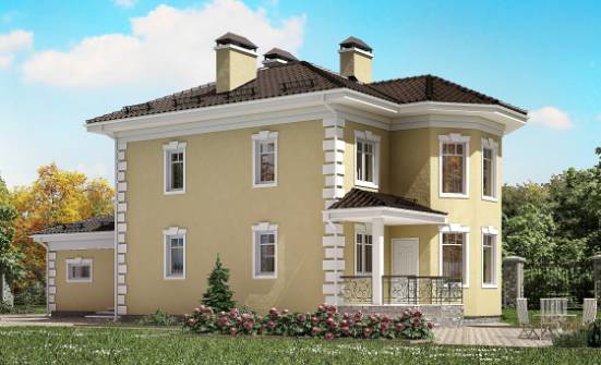 150-006-Л Проект двухэтажного дома и гаражом, современный загородный дом из бризолита Кызыл | Проекты домов от House Expert