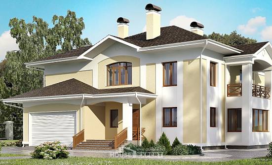 375-002-Л Проект двухэтажного дома и гаражом, большой домик из кирпича Кызыл | Проекты домов от House Expert