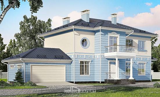 285-003-Л Проект двухэтажного дома, гараж, современный загородный дом из кирпича Кызыл | Проекты домов от House Expert