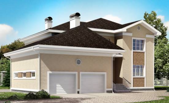 335-001-Л Проект двухэтажного дома и гаражом, красивый дом из кирпича Кызыл | Проекты домов от House Expert
