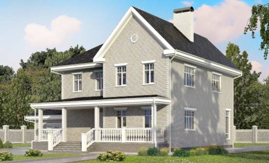 190-001-Л Проект двухэтажного дома, гараж, уютный коттедж из кирпича Кызыл | Проекты домов от House Expert
