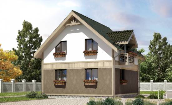 105-001-Л Проект двухэтажного дома с мансардой, уютный домик из бризолита Кызыл | Проекты домов от House Expert