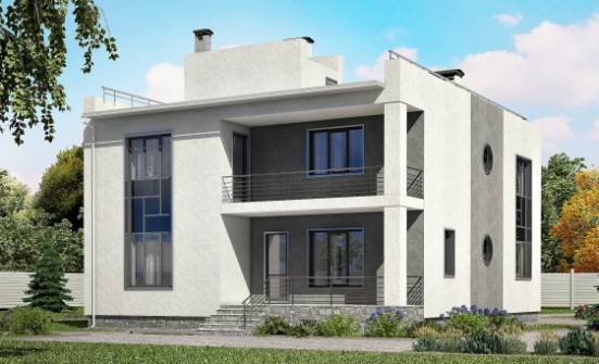 255-001-П Проект двухэтажного дома, гараж, классический домик из пеноблока Кызыл | Проекты домов от House Expert