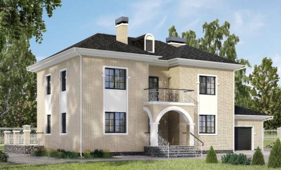 180-006-П Проект двухэтажного дома и гаражом, простой загородный дом из кирпича Кызыл | Проекты домов от House Expert