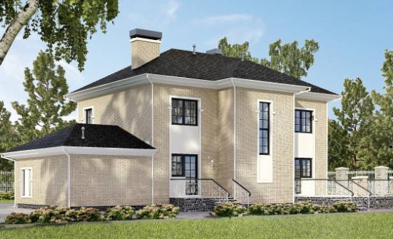 180-006-П Проект двухэтажного дома и гаражом, простой загородный дом из кирпича Кызыл | Проекты домов от House Expert