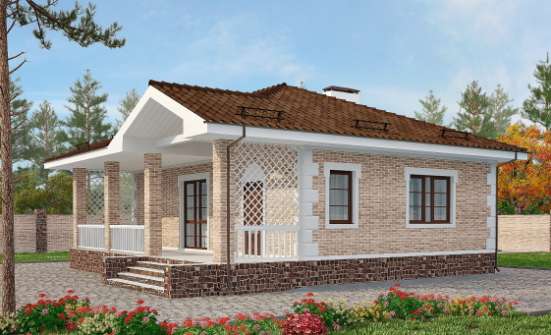 065-002-П Проект бани из кирпича Кызыл | Проекты одноэтажных домов от House Expert