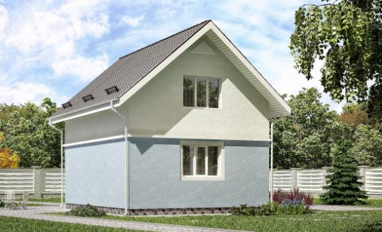 095-002-П Проект двухэтажного дома с мансардным этажом, компактный домик из керамзитобетонных блоков Кызыл | Проекты домов от House Expert