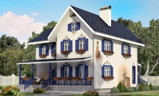 180-003-П Проект двухэтажного дома, красивый коттедж из кирпича Кызыл | Проекты домов от House Expert