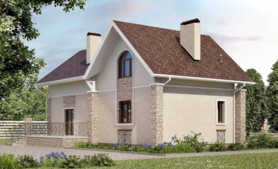 150-012-Л Проект двухэтажного дома с мансардой, бюджетный домик из арболита Кызыл | Проекты домов от House Expert