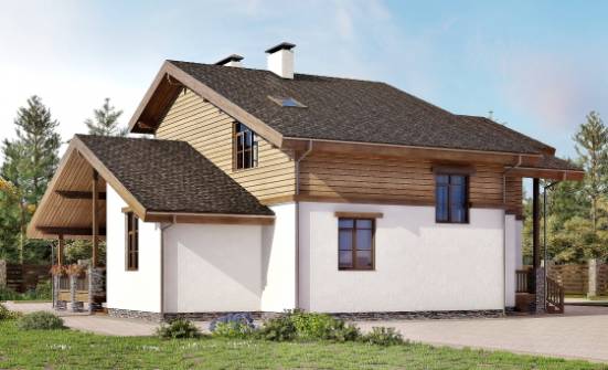 210-006-П Проект двухэтажного дома мансардой, простой коттедж из кирпича Кызыл | Проекты домов от House Expert