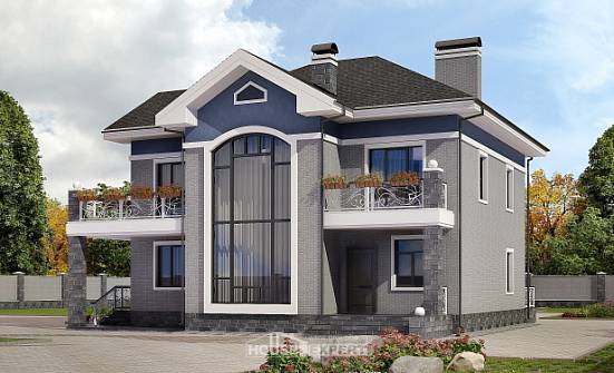 200-006-Л Проект двухэтажного дома, просторный коттедж из кирпича Кызыл | Проекты домов от House Expert