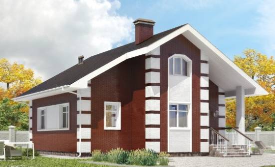 115-001-П Проект двухэтажного дома с мансардой, современный дом из газобетона Кызыл | Проекты домов от House Expert