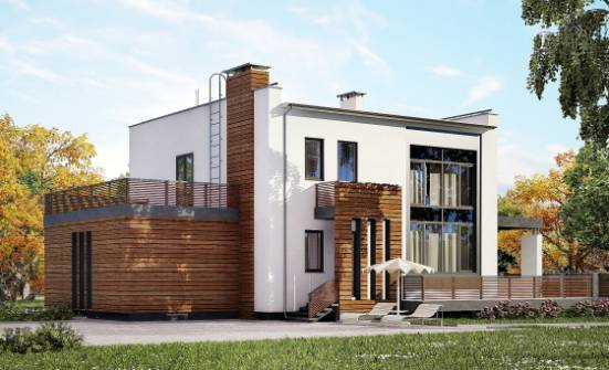 220-003-П Проект двухэтажного дома и гаражом, простой домик из газобетона Кызыл | Проекты домов от House Expert