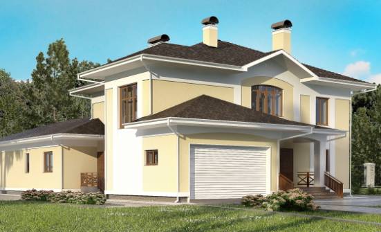 375-002-Л Проект двухэтажного дома и гаражом, большой домик из кирпича Кызыл | Проекты домов от House Expert