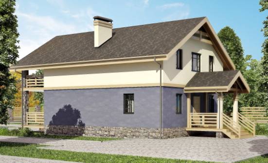 160-010-П Проект двухэтажного дома мансардой, уютный коттедж из бризолита Кызыл | Проекты домов от House Expert
